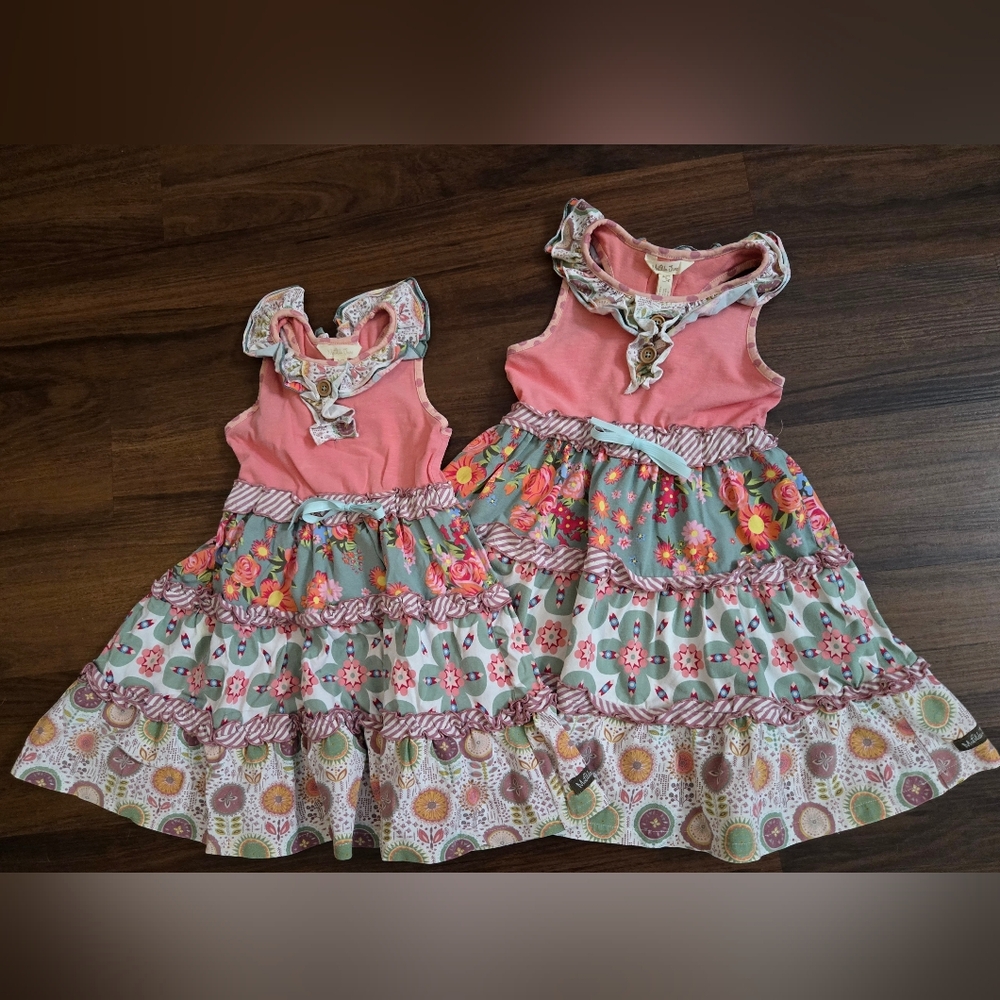 Beautiful Matching Matilda Jane Sister Dresses, Sz 4 & 6